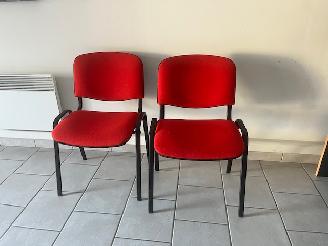 2 chaises tissus ROUGE